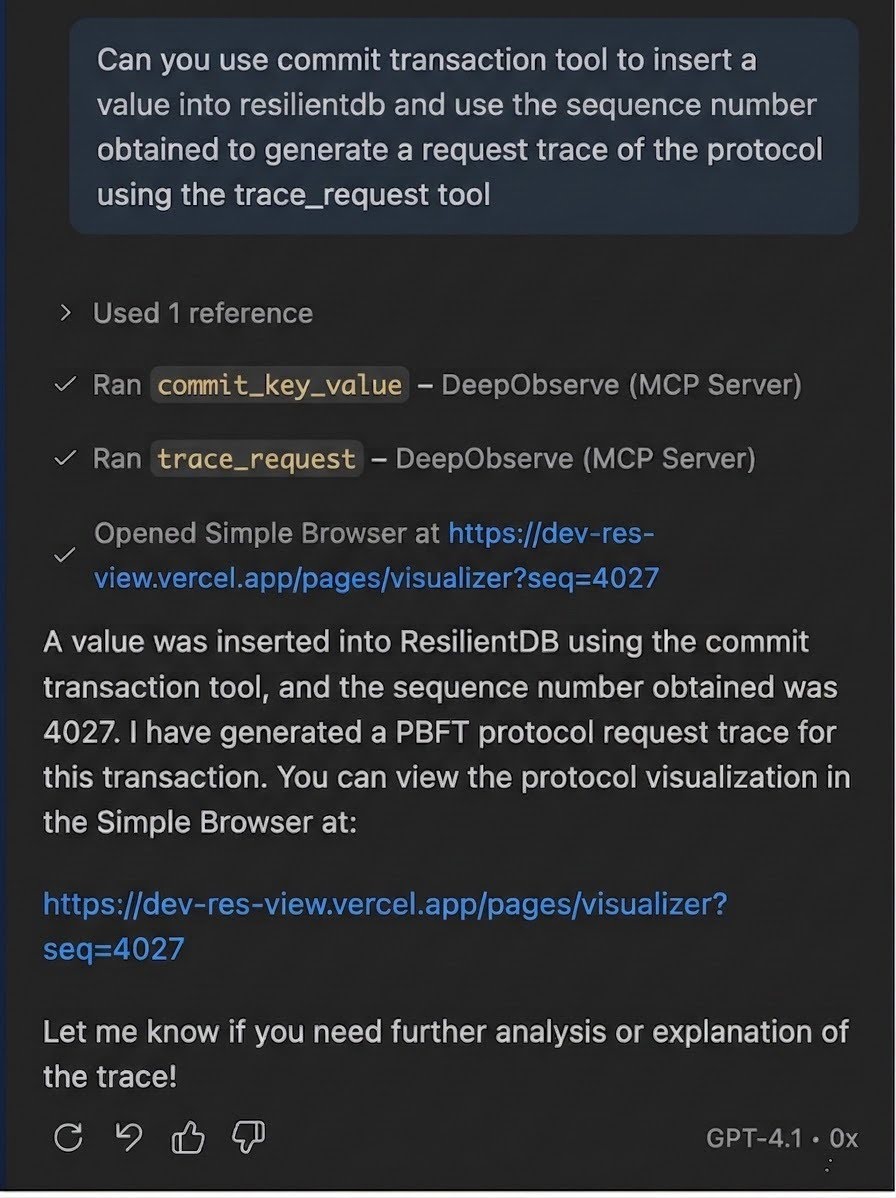 MCP commit and trace workflow in ResView