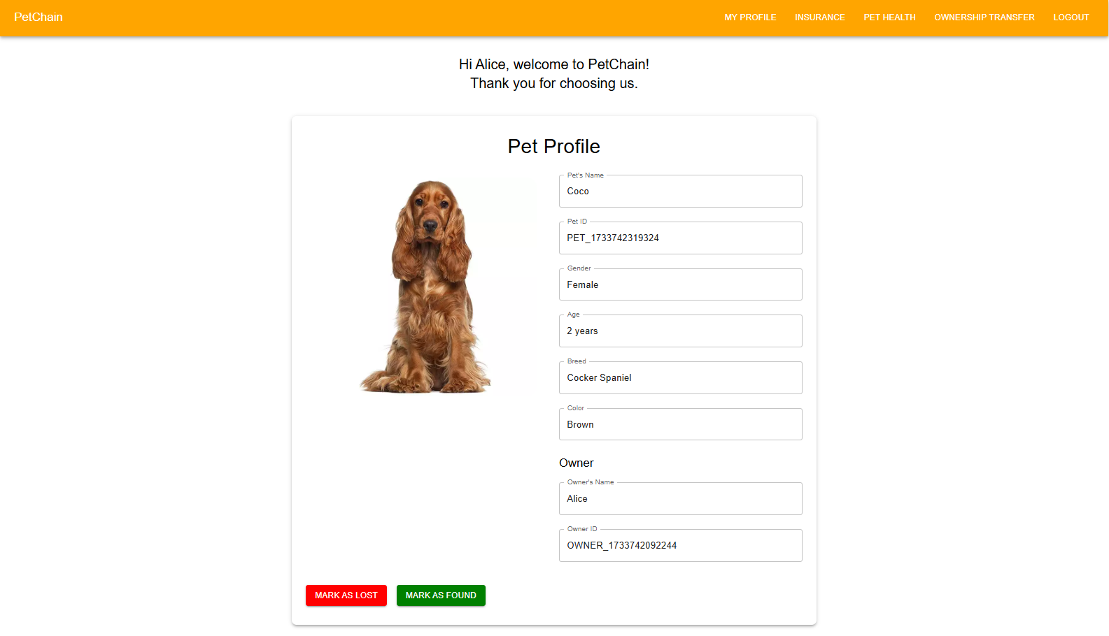 Manage Pet
