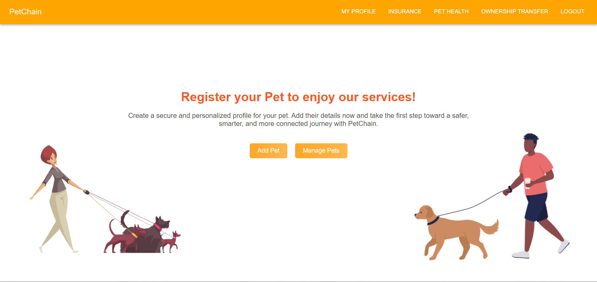 User Landing Page